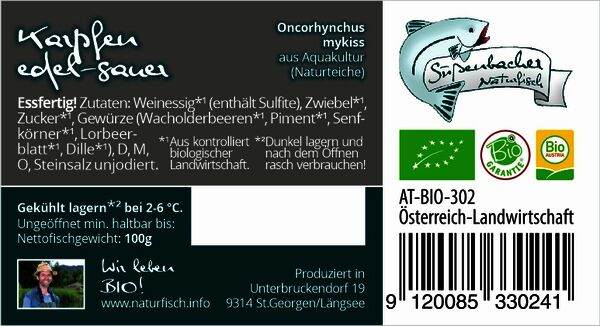 Etikette:_ Karpfen edel-sauer